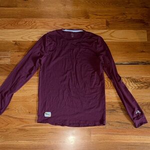 Men’s tracksmith long sleeve t burgundy XS